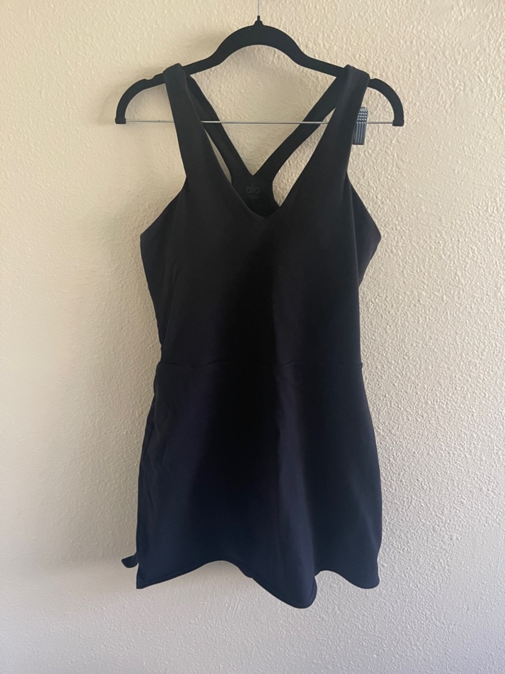ALO Yoga Black Mini skort Dress with Crossback Straps